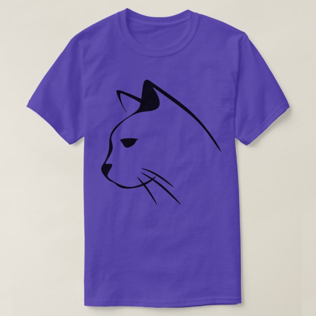 Stylised Cat Line Art T-Shirt (Design Front)