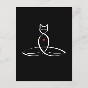 Stylised Cat Meditator Postcard