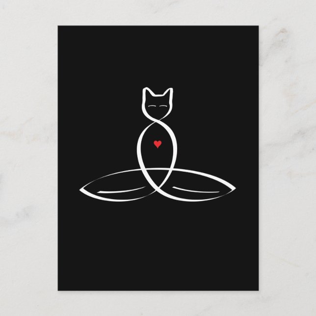 Stylised Cat Meditator Postcard (Front)