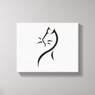 Stylised Cat Wrapped Canvas Print