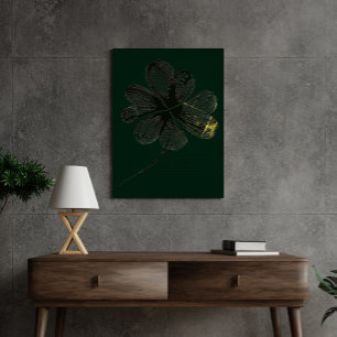 Stylised Charm   Four-Leaf Clover (8" x 10") Canvas Print