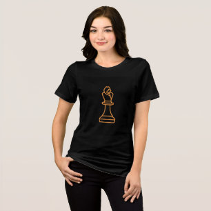 Stylised Chess Queen Illustration over Black Tri-Blend Shirt