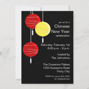 Stylised Chinese Lanterns Invitation