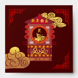 Stylised Chinese Palanquin Rat Year 2020 Red E Envelope