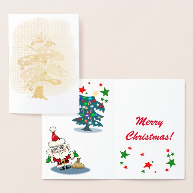 Stylised Christmas Tree Foil Card (Display)