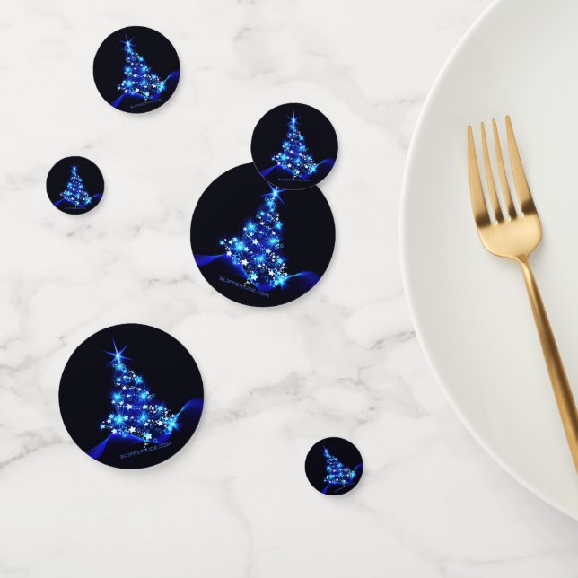 stylised Christmas tree SlipperyJoe glowing blue s Confetti (Group)