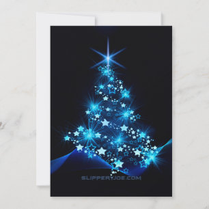 stylised Christmas tree SlipperyJoe glowing blue s Holiday Card