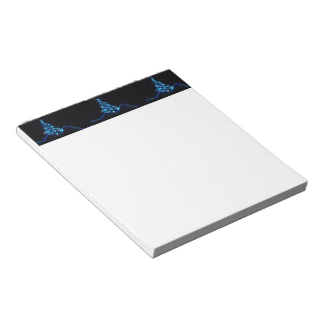 stylised Christmas tree SlipperyJoe glowing blue s Notepad (Angled)