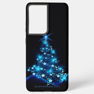 stylised Christmas tree SlipperyJoe glowing blue s Samsung Galaxy Case