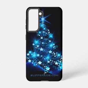 stylised Christmas tree SlipperyJoe glowing blue s Samsung Galaxy Case