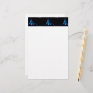 stylised Christmas tree SlipperyJoe glowing blue s Stationery
