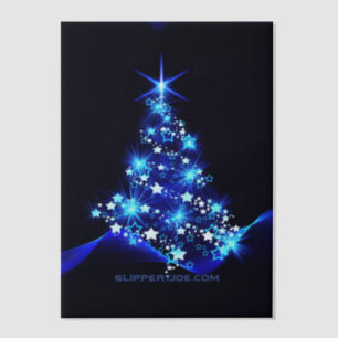 stylised Christmas tree SlipperyJoe glowing blue s Vellum Invitations