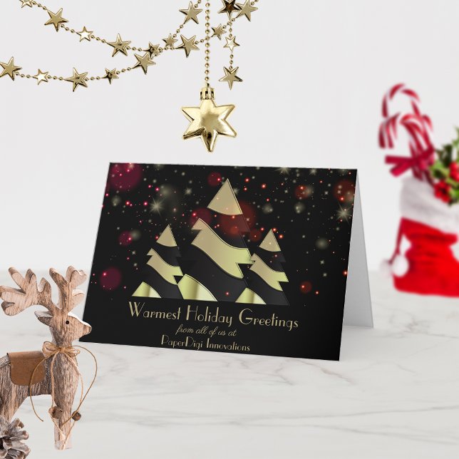 Stylised Christmas Trees and Snowflakes Corporate Card (Creator Uploaded)