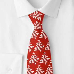 Stylised Christmas Trees Design. Mens Neck Tie