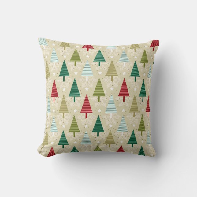 Stylised Christmas trees pattern Cushion (Front)