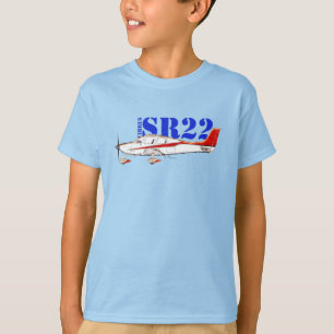 Stylised Cirrus SR22 Plane with Bold Typography T-Shirt
