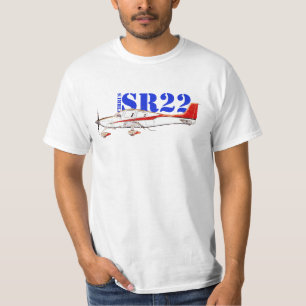 Stylised Cirrus SR22 Plane with Bold Typography T-Shirt