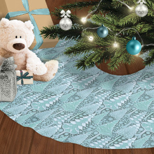Stylised Coastal Christmas Trees Pattern#6 ID1009 Brushed Polyester Tree Skirt