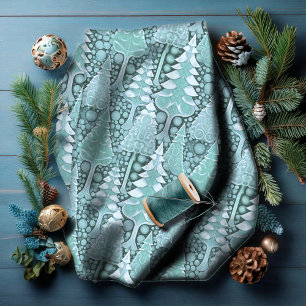 Stylised Coastal Christmas Trees Pattern#6 ID1009 Fabric