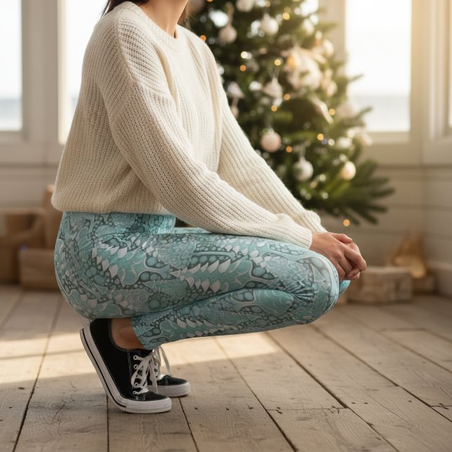 Stylised Coastal Christmas Trees Pattern#6 ID1009 Leggings (Creator Uploaded)
