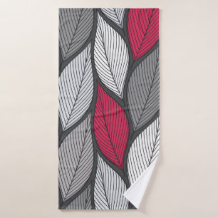 Stylised colourful leaves seamless pattern bath towel