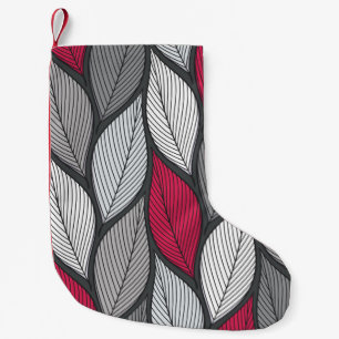 Stylised colourful leaves seamless pattern small christmas stocking