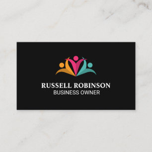 Stylised Colourful People Logo Business Card