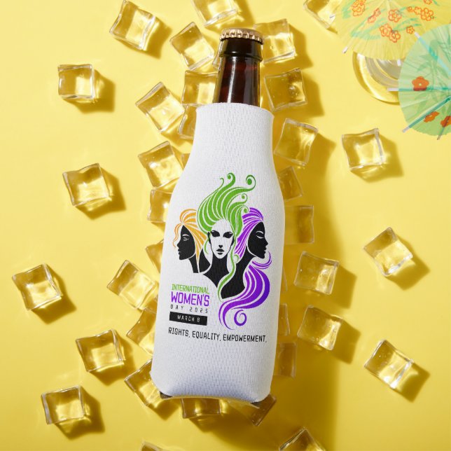 Stylised Colourful Trio of Women IWD 2025 Bottle Cooler (In Situ Summer)