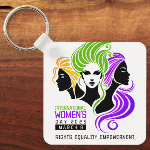 Stylised Colourful Trio of Women IWD 2025 Key Ring