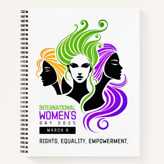 Stylised Colourful Trio of Women IWD 2025 Notebook (Front)