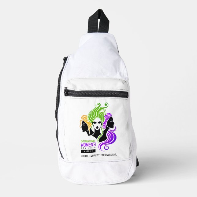 Stylised Colourful Trio of Women IWD 2025 Sling Bag (Front)