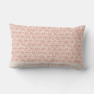 Stylised Corals Seashell Beige Textured Lumbar Cushion