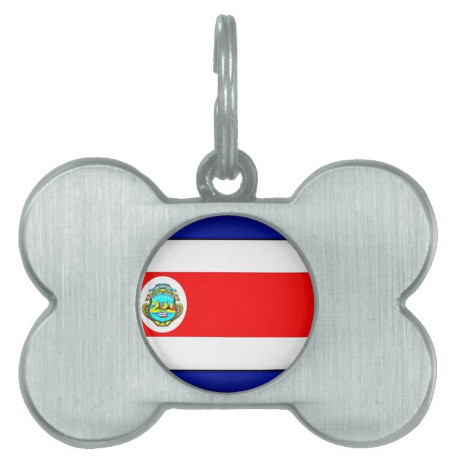 Stylised Costa Rica Flag Pet Name Tag (Front)