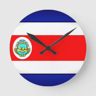 Stylised Costa Rica Flag Round Clock