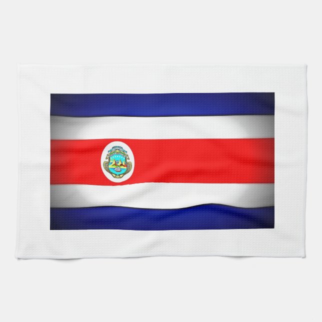 Stylised Costa Rica Flag Tea Towel (Horizontal)