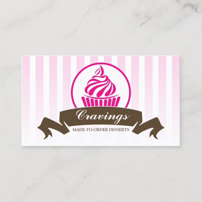 Stylised Cupcake Bakery Business Card (Front)