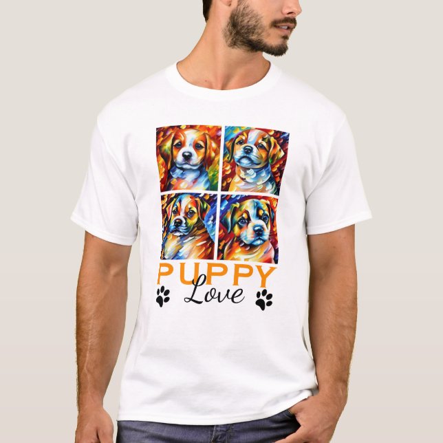Stylised Cute Puppies T-Shirt (Front)