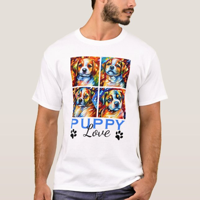 Stylised Cute Puppies T-Shirt (Front)