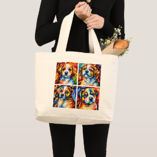 Stylised Cute Puppies Tote Bag