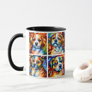 Stylised Cute Puppy Portraits Coffee Mug