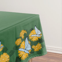 Stylised Dandelion Butterflies Yellow & Green