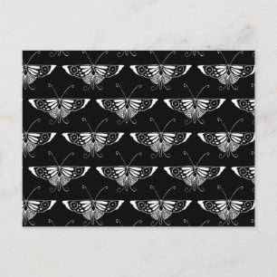 Stylised Deco butterfly - black and white Postcard