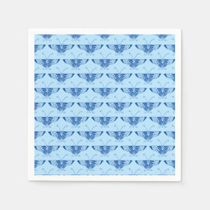 Stylised Deco butterfly - cobalt and pale blue Napkin
