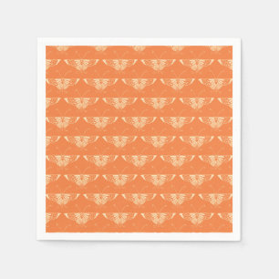Stylised Deco butterfly - coral orange Napkin