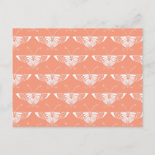 Stylised Deco butterfly  - coral orange Postcard