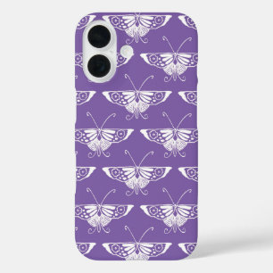Stylised Deco butterfly - dusty lilac iPhone 16 Case