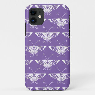 Stylised Deco butterfly - dusty lilac iPhone 11 Case