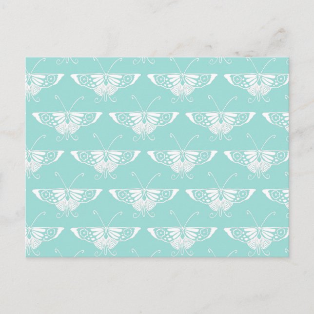 Stylised Deco butterfly  - ice blue Postcard (Front)