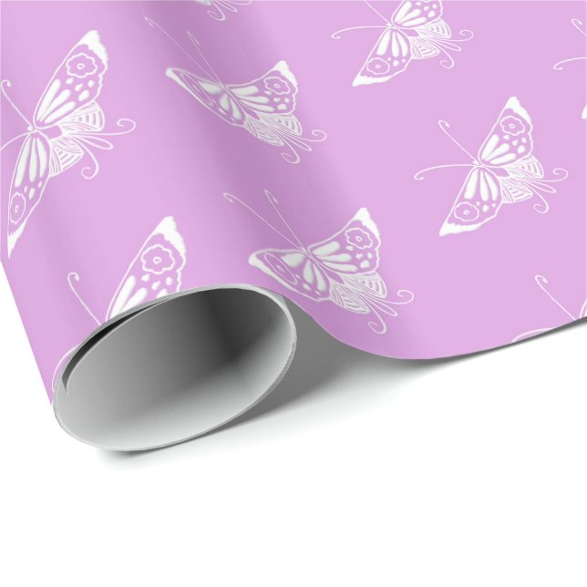 Stylised Deco butterfly  - light orchid Wrapping Paper (Roll Corner)
