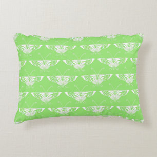 Stylised Deco butterfly - lime green Decorative Cushion